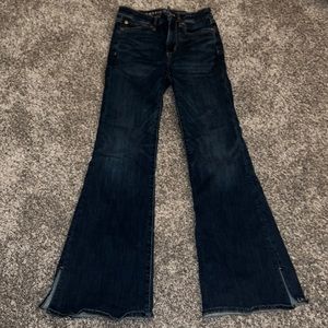 american eagle blue flare jeans